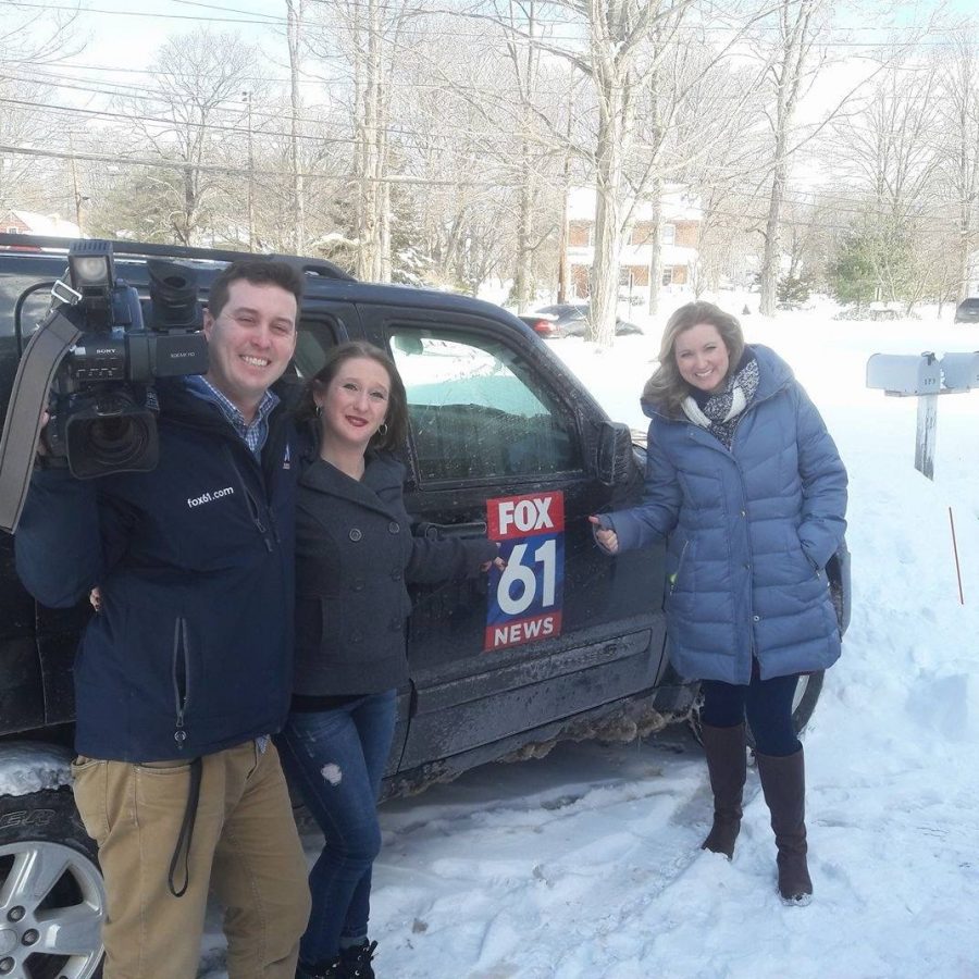 Jennifer Murray, middle, poses with Fox 61 reporters for an article earlier this year.