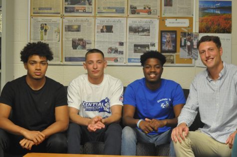 Members of The Brazen Blue Devils from left to right: Jovahn Brown, Owen OKeefe, Jahzael Effend and Eric Rosen