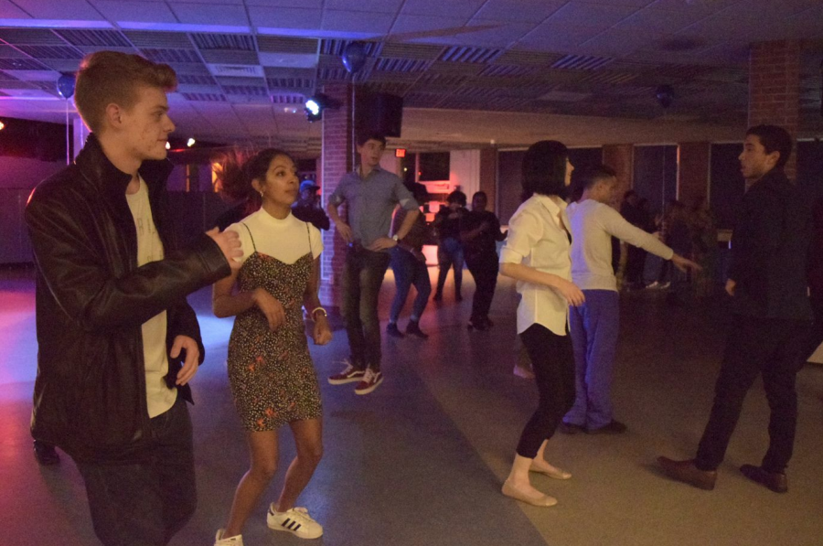 Students danced to the Macarena at Fridays Homecoming dance.