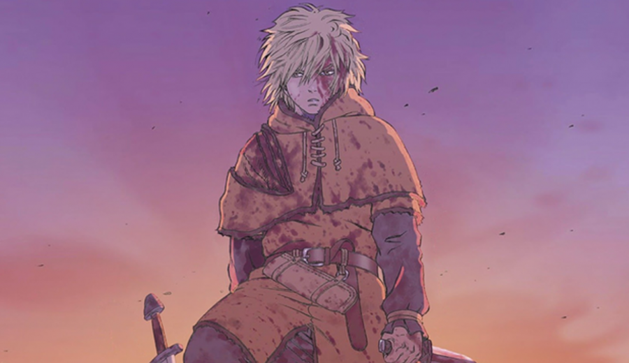 This drawing of Thorfinn looks really cool until you realize he holds his knife in a fanny pack.