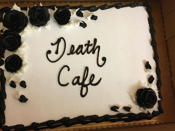 To lighten the dreary mood that comes with talking about death, a cake was provided.