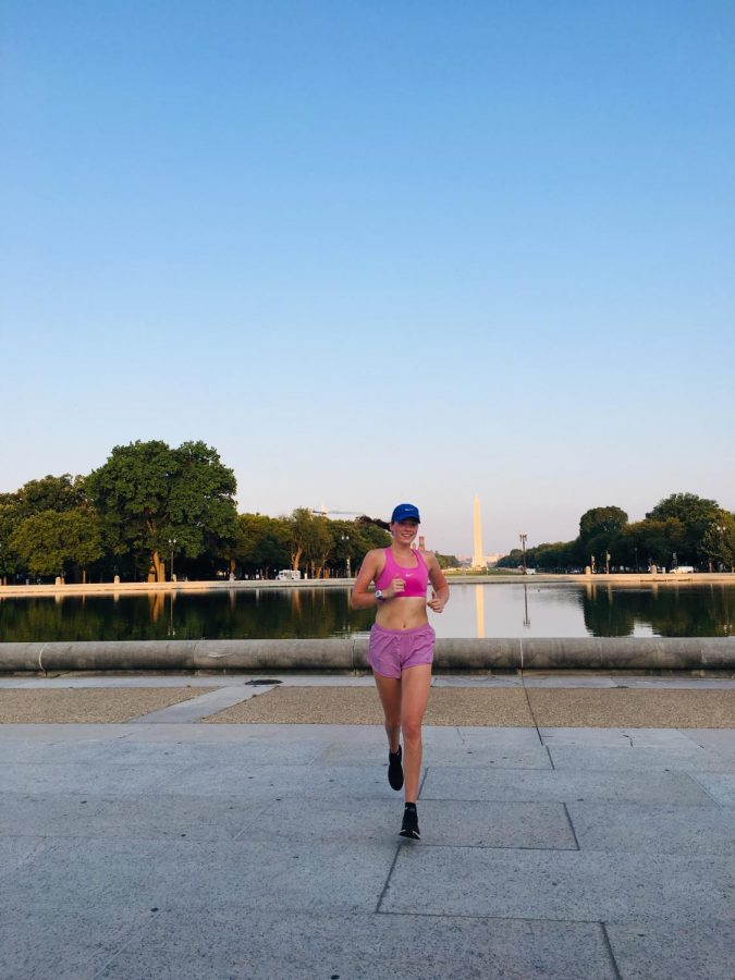 Megan Brawner when she was training and living in Washington D.C and where she will be living after August. 