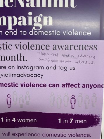 Office of Victim Advocacy poster up in the Elihu Burritt Library