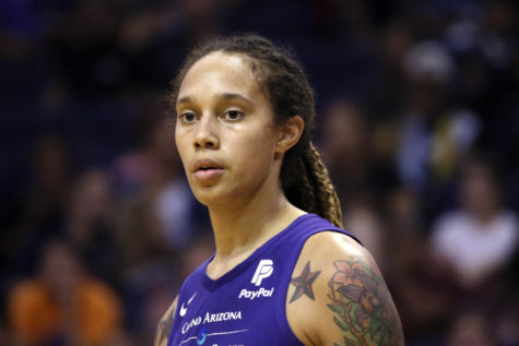 FILE - Phoenix Mercury center Brittney Griner pauses on the court during the second half of a WNBA basketball game against the Seattle Storm, Sept. 3, 2019, in Phoenix. Griner is easily the most prominent American citizen known to be jailed by a foreign government. Yet as a crucial hearing approaches next month, the case against her remains shrouded in mystery, with little clarity from the Russian prosecutors.  (AP Photo/Ross D. Franklin, File)