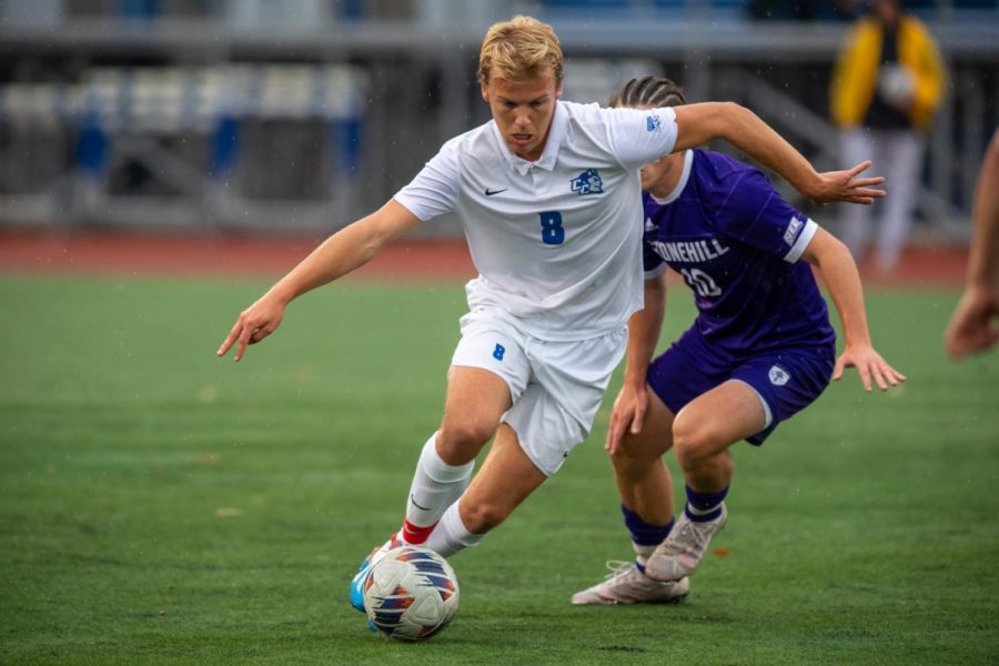 The Blue Devils fought back in the second half of their game against Saint Francis of Brooklyn College, but ultimately came up short, losing 3-2. Photo Credit: CCSU Athletics, Steve McLaughlin Photography