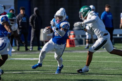 Nasir Smith ran for 127 yards, his fourth game this season over a century mark, and had a touchdown.