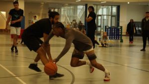 Ryan Jones drives by a defender for a layup. 