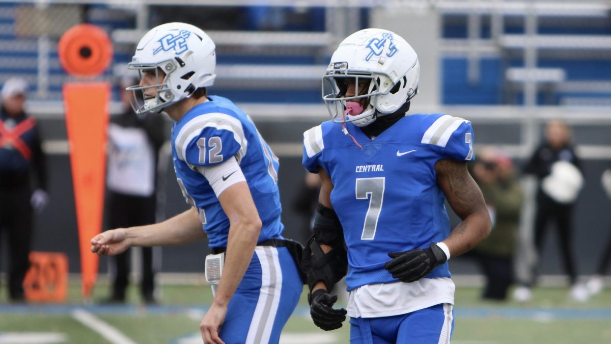 RB Elijah Howard (7) and QB Brady Olson (12) look to right the ship and bring the Blue Devils home