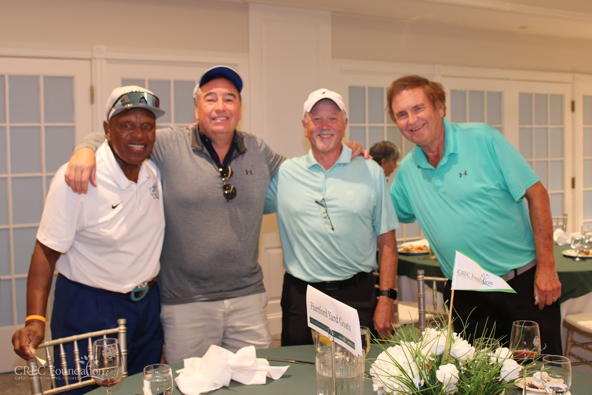 CJ Jones (left) and Bruce Biel (center left) with some of their friends