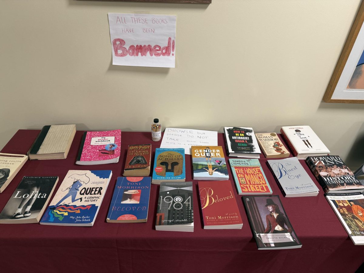 Tons of banned books at the Mocktail party