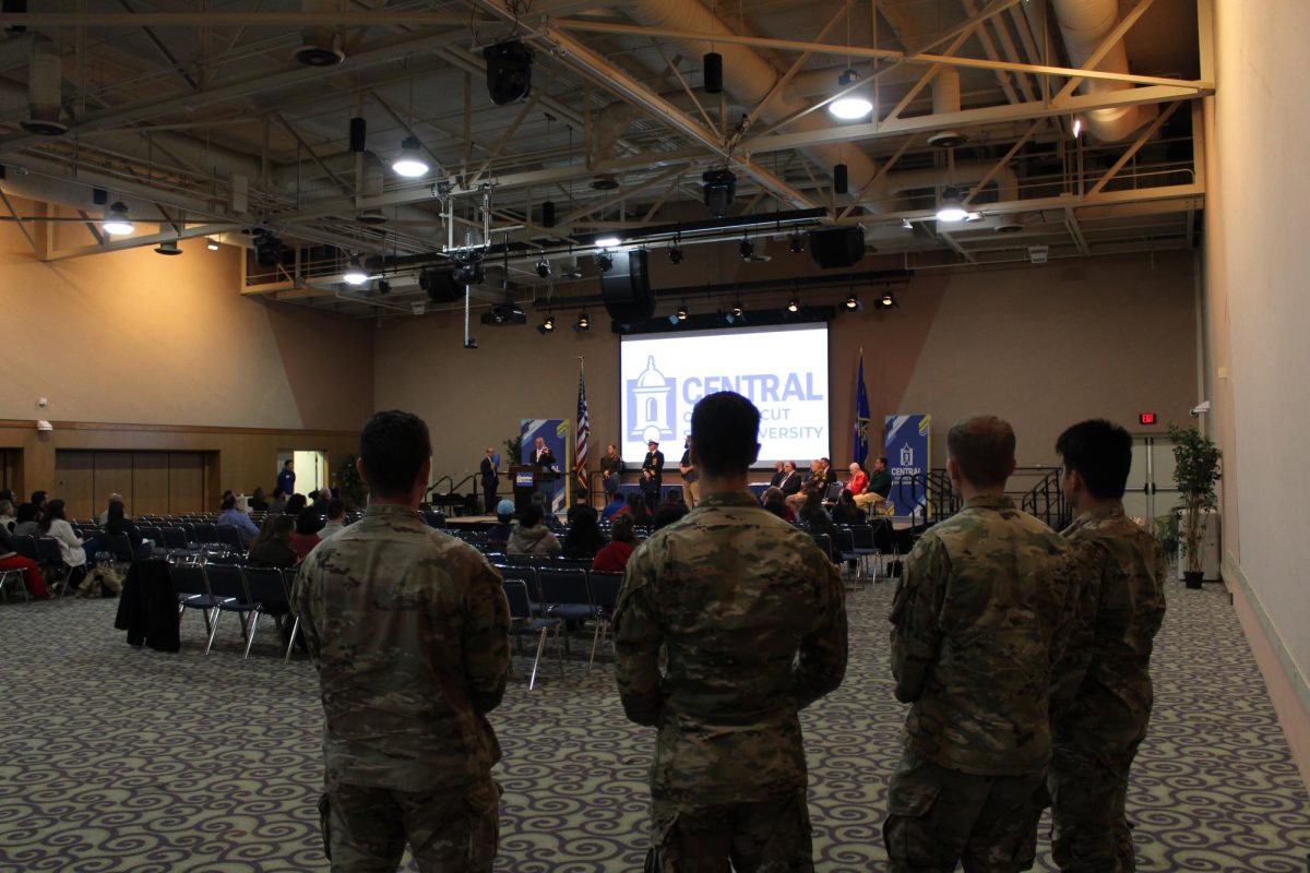 ROTC cadets watch as veterans receive awards for their bravery