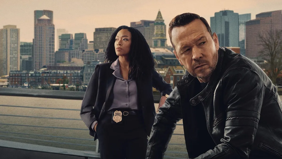 Donnie Wahlberg stars as Danny Reagan and Sonequa Martin-Green as Lena Silver in Boston Blue