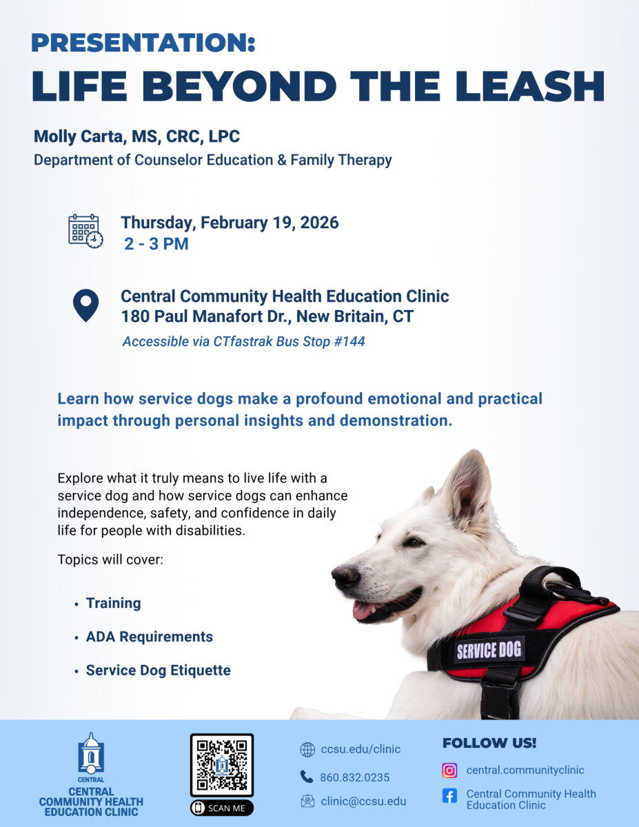 Molly Carta ran an event to inform the CCSU community about the importance of service animals