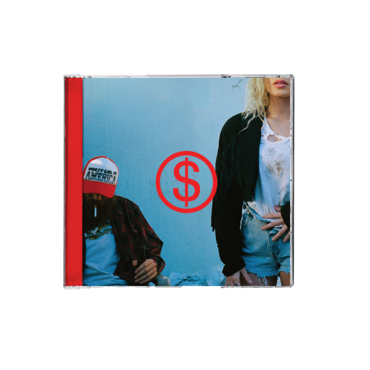 Slayyyter's album cover for WOR$T GIRL IN AMERICA