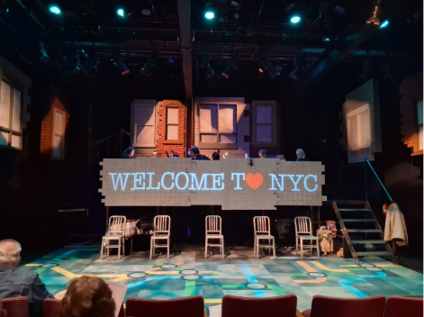The set of 'In Pieces' at Maloney Hall's Black Box Theatre